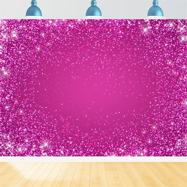 Pink Girl Backdrop For Party Glittering Pink Celebration Backdrop CJJ2-76