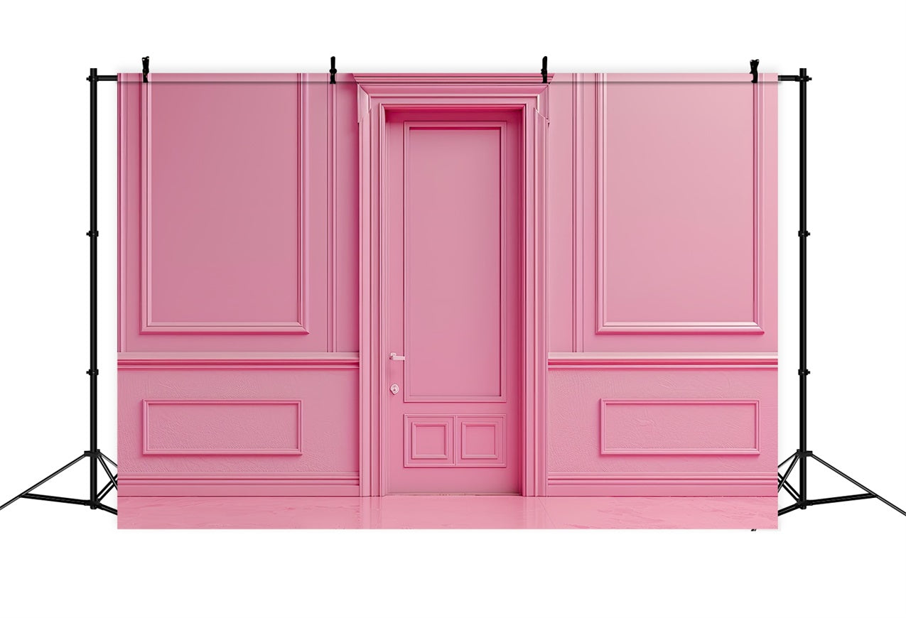 Pink Girl Backdrop Minimalist Door Wall Backdrop CJJ2-86