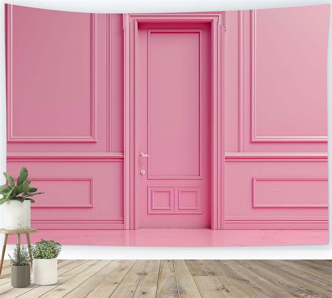 Pink Girl Backdrop Minimalist Door Wall Backdrop CJJ2-86