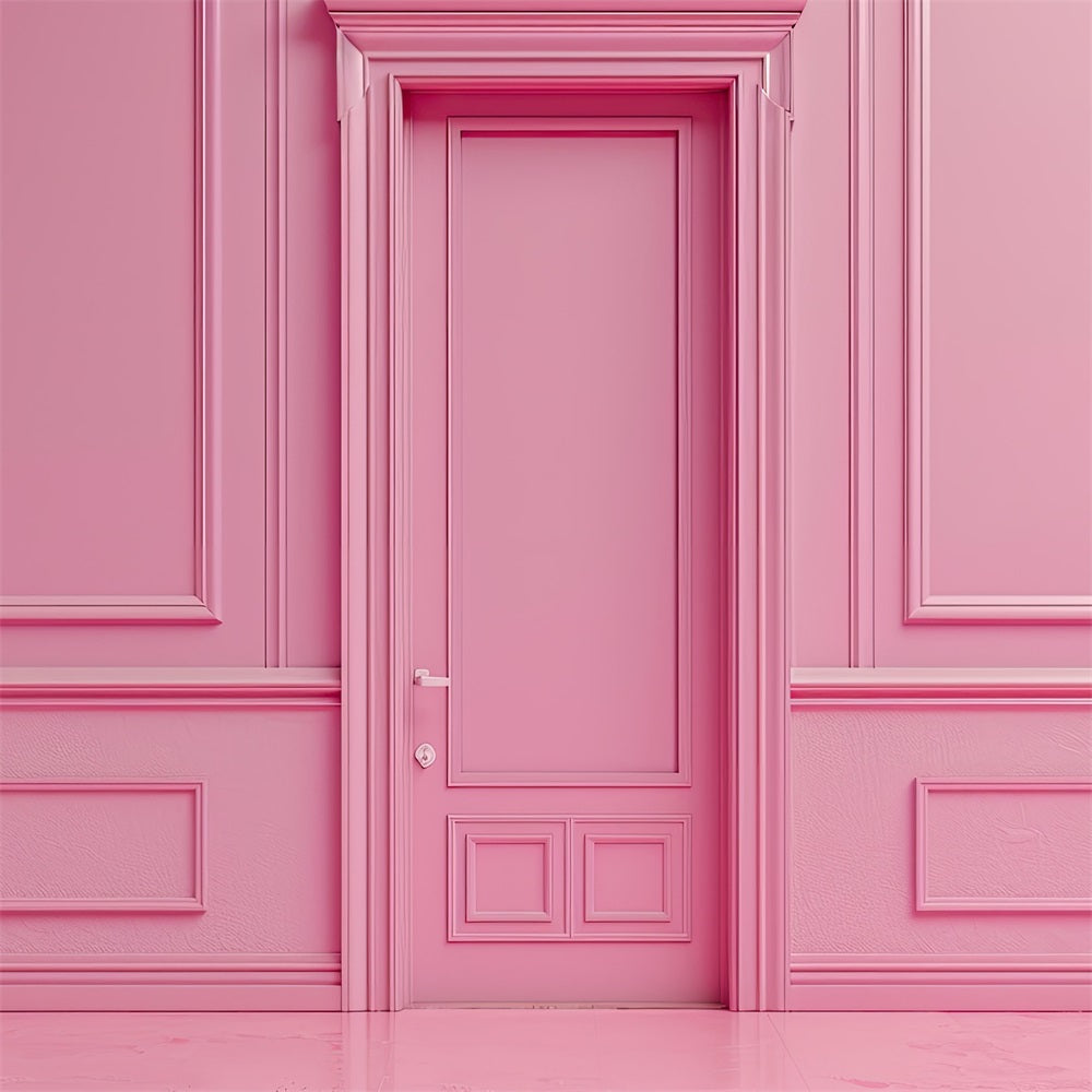 Pink Girl Backdrop Minimalist Door Wall Backdrop CJJ2-86