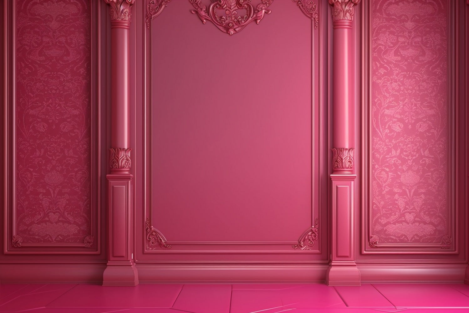 Fashion Doll Backdrop Backdrop Baroque Inspired Pink Wall Backdrop CJJ2-89