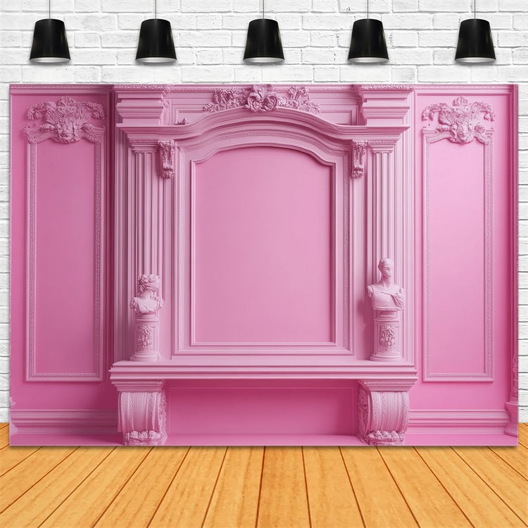 Backdrop Fashion Doll Backdrop Victorian Pink Wall Backdrop CJJ2-93