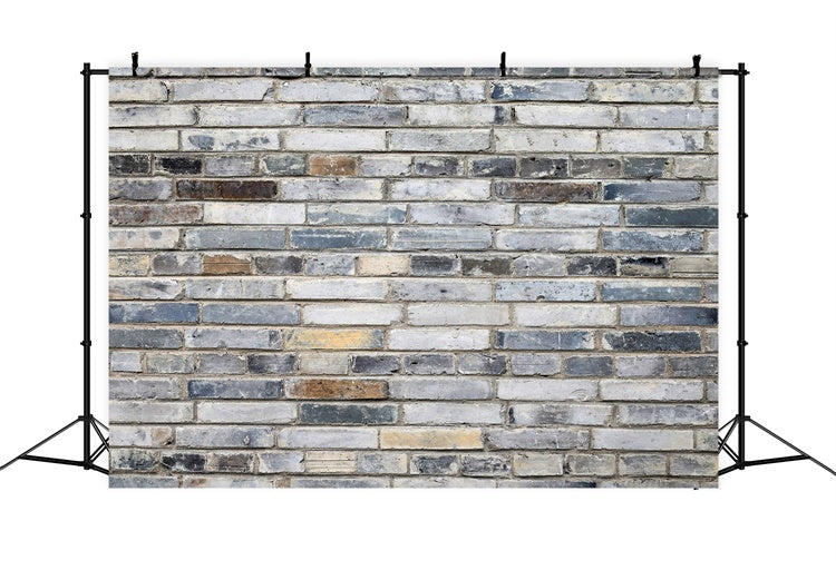 Grey Brick Wall Backdrop Vintage Ash Toned Brick Backdrop CJJ3-1