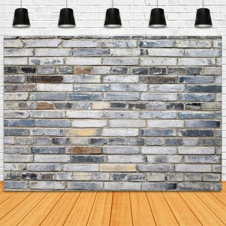 Grey Brick Wall Backdrop Vintage Ash Toned Brick Backdrop CJJ3-1
