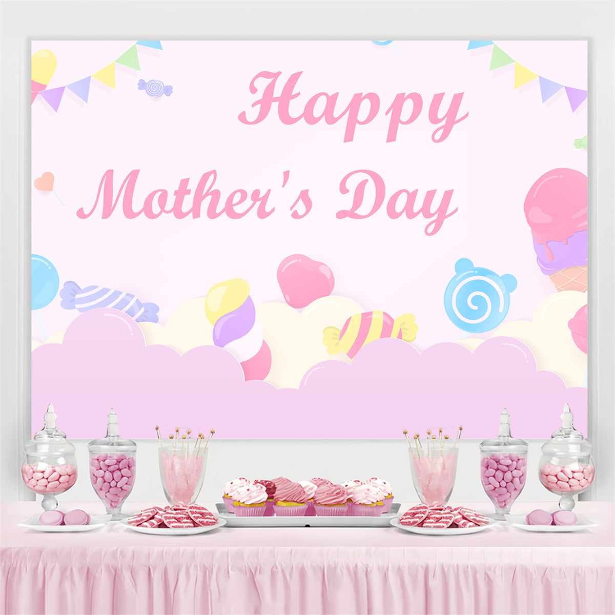 Mother's Day Backdrops Pastel Candy Fantasy Customized Backdrop CJJ3-169