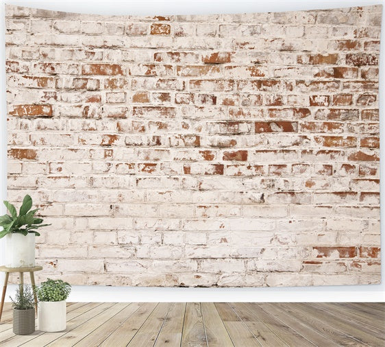Brick Backdrop Photography Rustic Aged White Brick Backdrop CJJ3-18