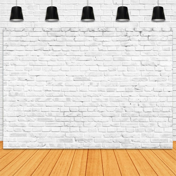 White Brick Wall Backdrop Bright White Classic Brick Backdrop CJJ3-21