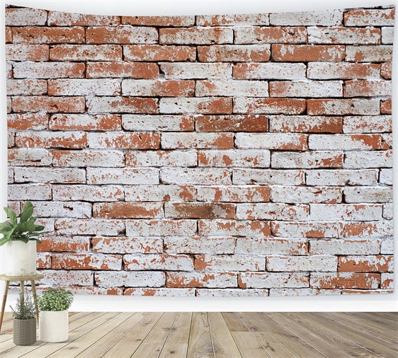 Brick Wall Backdrop Weathered Red Brick Whitewash Backdrop CJJ3-22