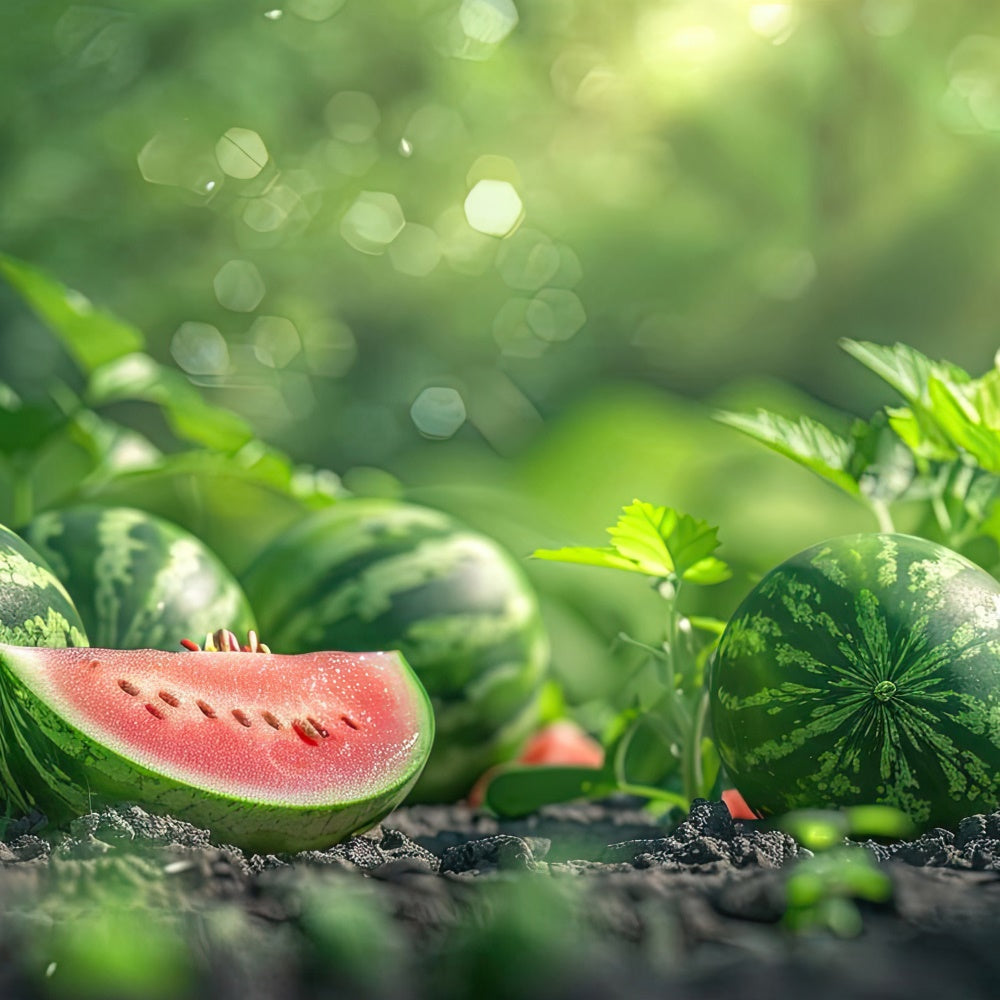 Watermelon Photography Backdrop Sunlit Watermelon Garden Summer Backdrop CJJ3-265