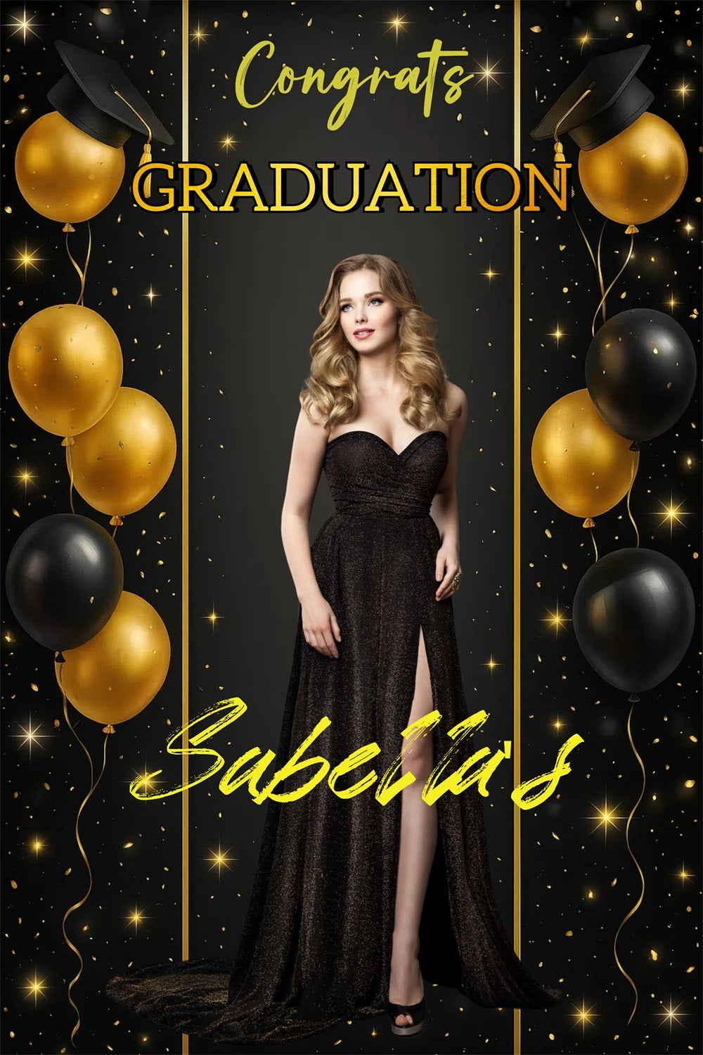 Graduation Photo Backdrop Balloons Glamour Custom Party Graduation Backdrop CJJ3-275