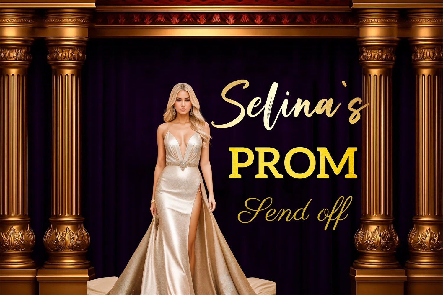 Graduation Backdrop Photoshoot Vintage Pillars Customized Party Graduation Backdrop CJJ3-277