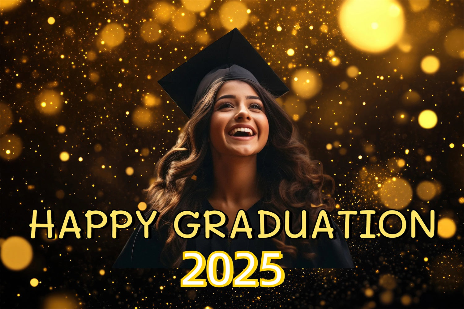 Graduation Picture Backdrop Golden Shine Custom Party Graduation Backdrop CJJ3-279