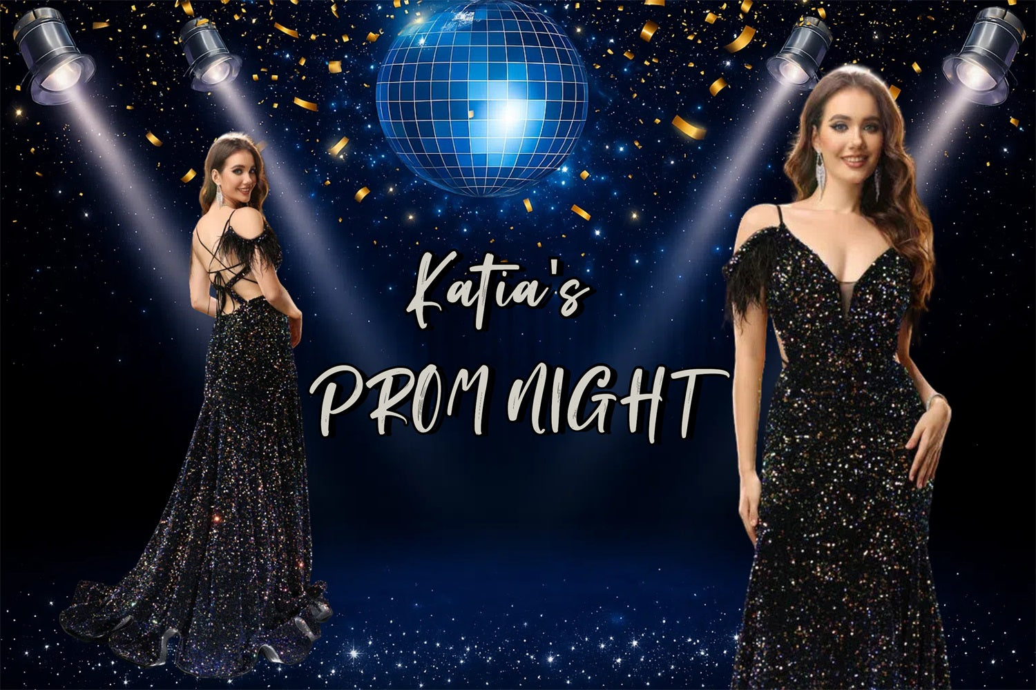 Prom Backdrop Ideas Sparkling Confetti Custom Party Graduation Backdrop CJJ3-283