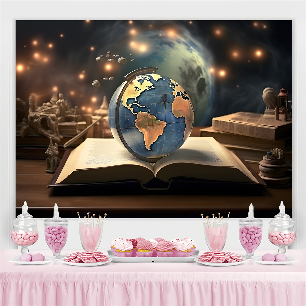World Book Day Backdrop Celestial Globe Books Backdrop CJJ3-52