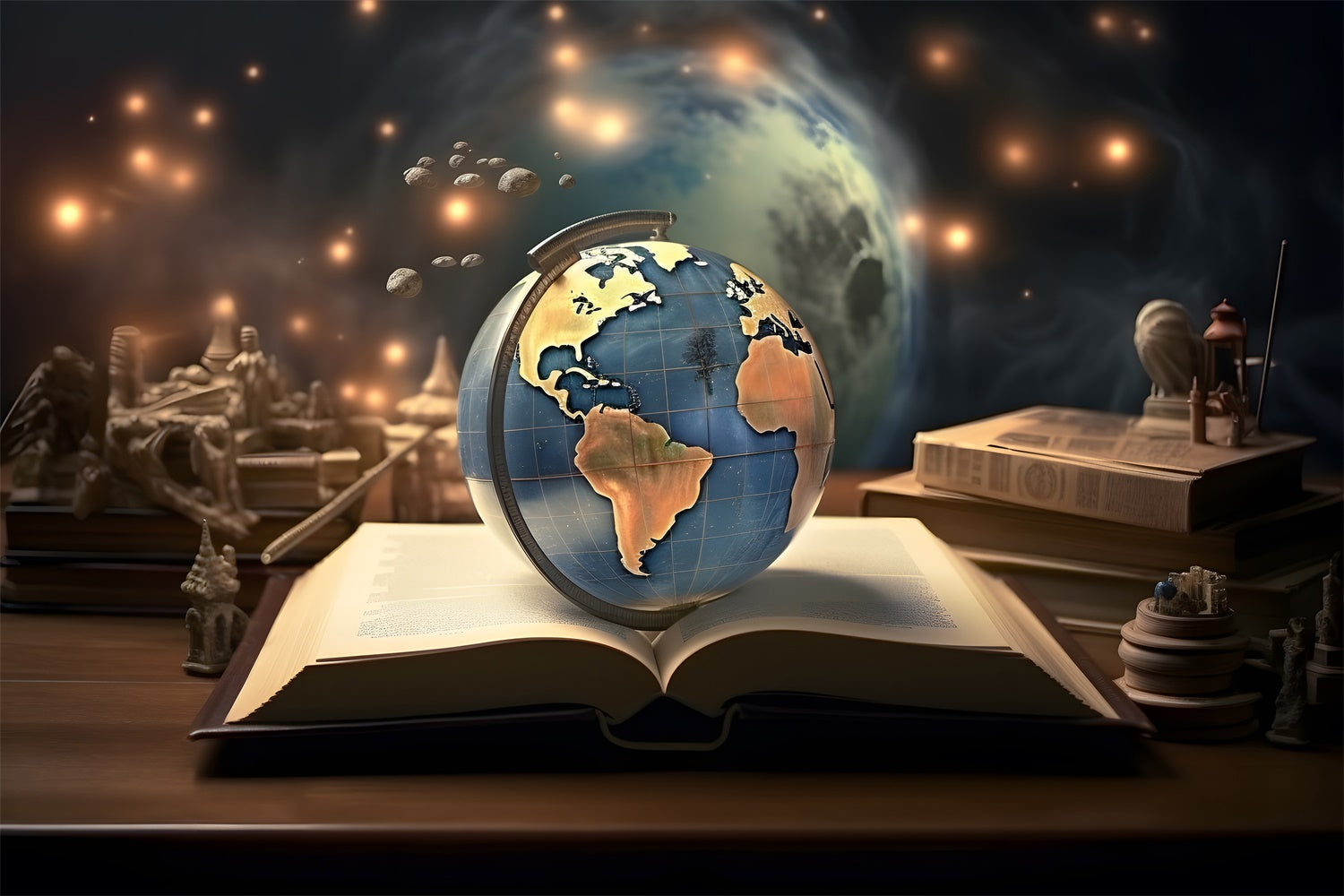 World Book Day Backdrop Celestial Globe Books Backdrop CJJ3-52