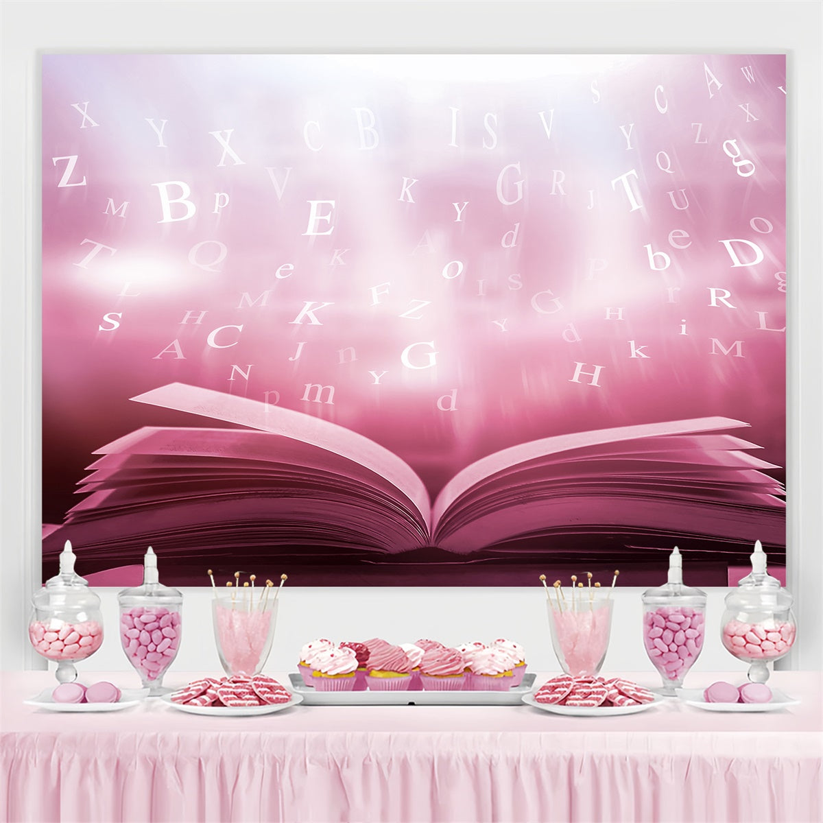 World Book Day Backdrop Floating Letters Book Backdrop CJJ3-54