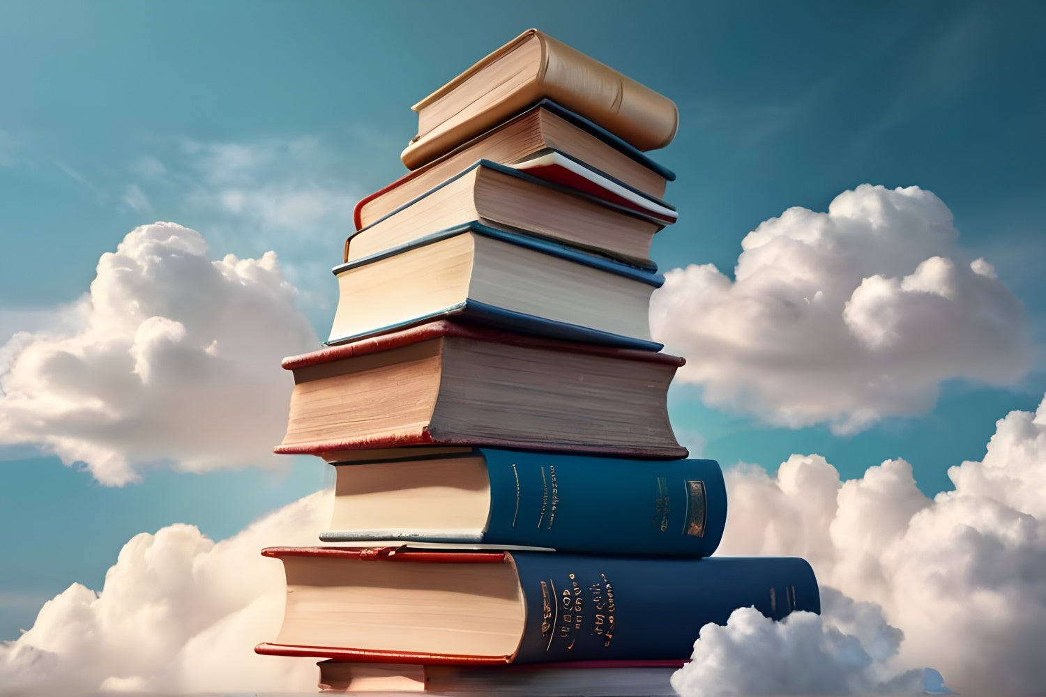 World Book Day Backdrop Dreamy Blue Sky Books Backdrop CJJ3-59