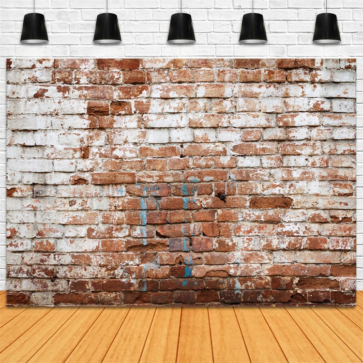 Brick Wall Photography Backdrop Aged Whitewashed Brick Backdrop CJJ3-9