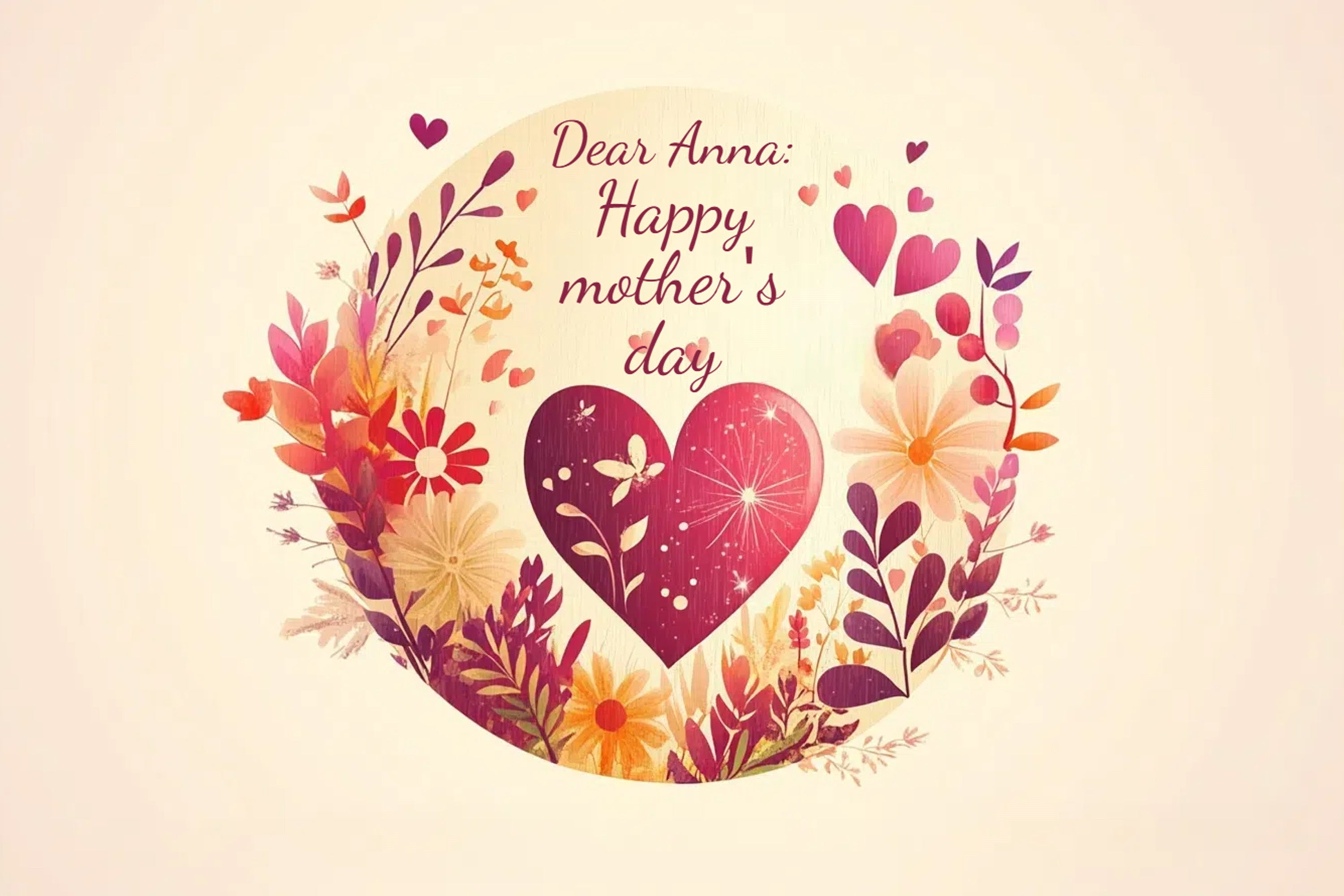 Mothers Day Photo Backdrop Warm Heart Floral Personalized Backdrop CSH-135