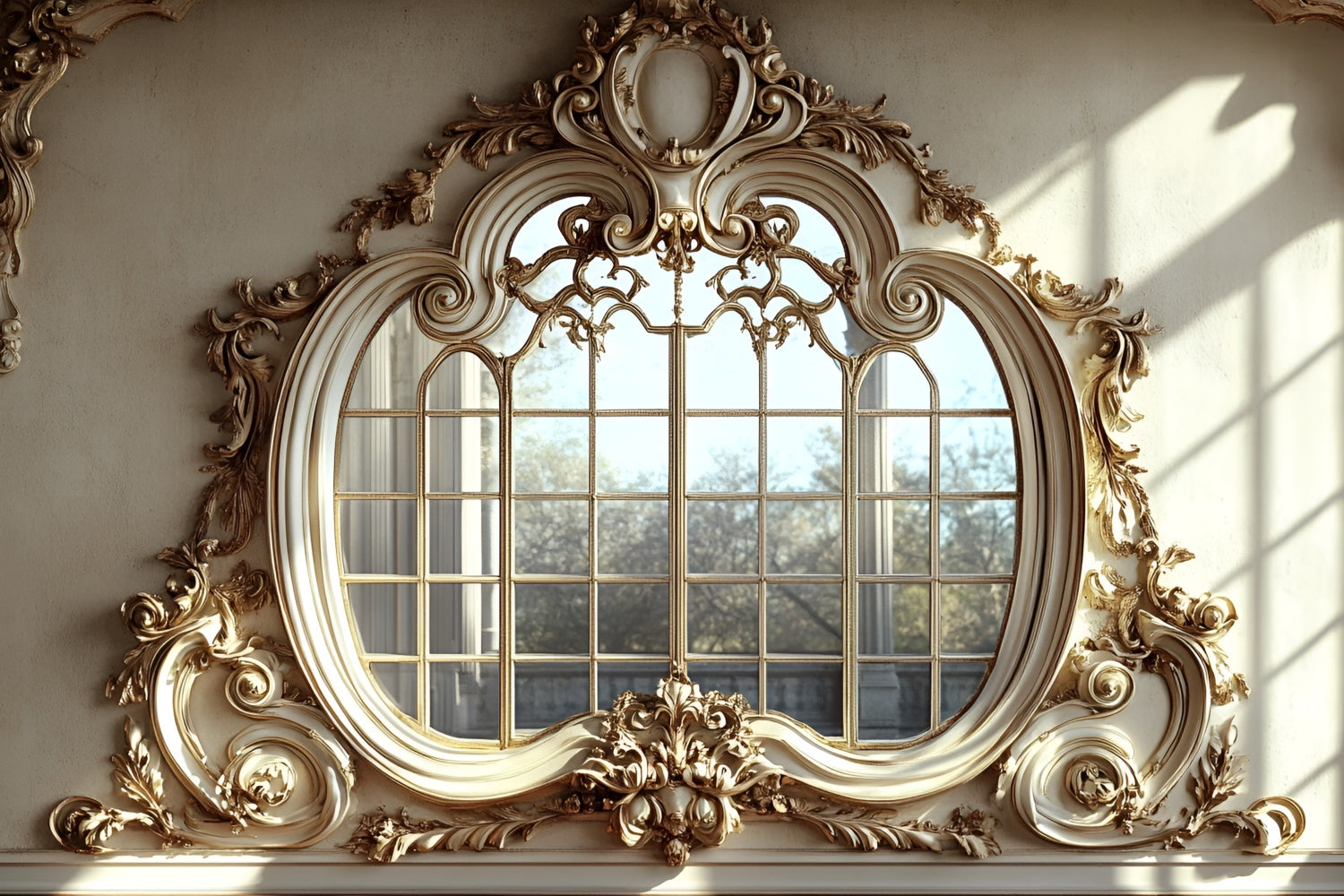 Vintage Wall Backdrop Golden Framed Luxurious Mirror Backdrop CSH2-245