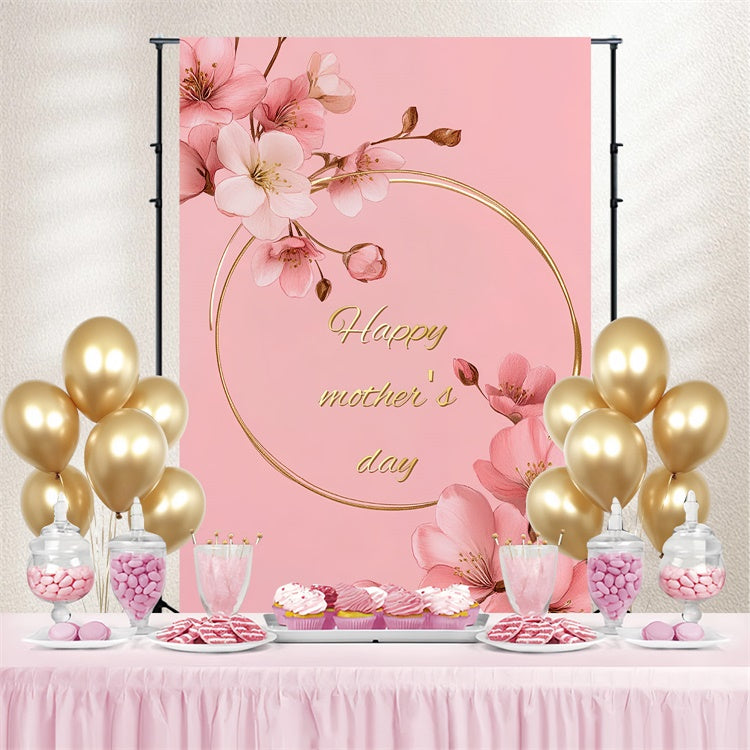 Backdrop For Mothers Day Gold Frame Floral Personalized Backdrop CSH3-108