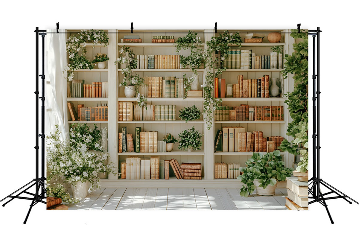 Back To School Backdrop Ideas Elegant Ivory Bookshelf Backdrop CSH3-13