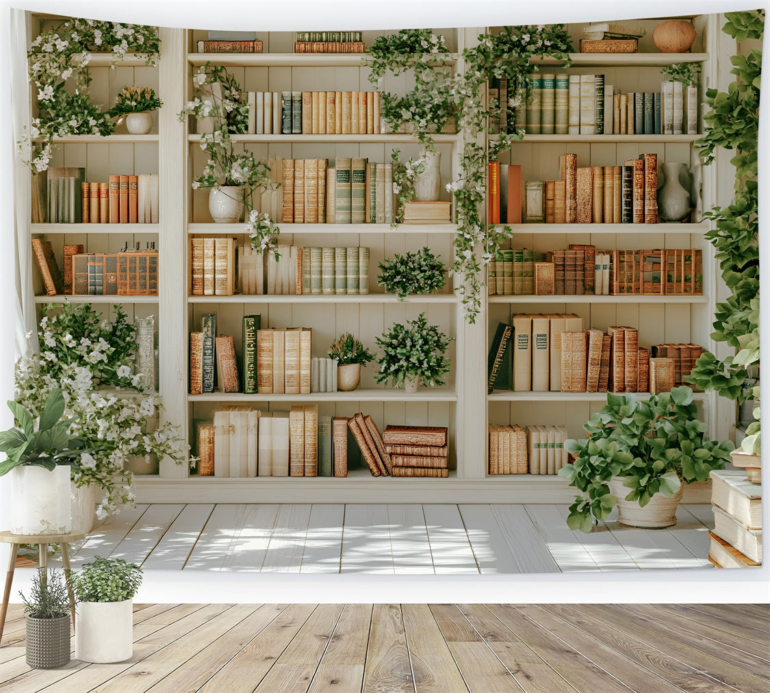 Back To School Backdrop Ideas Elegant Ivory Bookshelf Backdrop CSH3-13