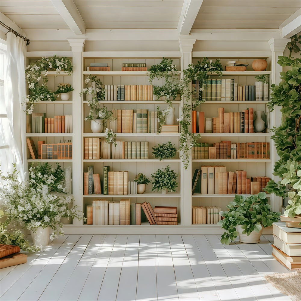 Back To School Backdrop Ideas Elegant Ivory Bookshelf Backdrop CSH3-13