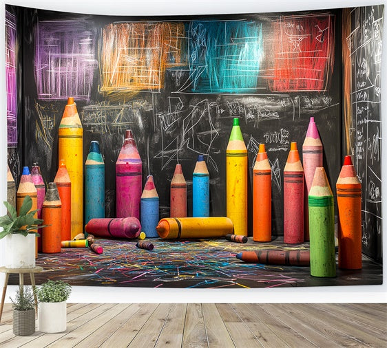 Back To School Backdrop Ideas Chalkboard Sketch Art Backdrop CSH3-15