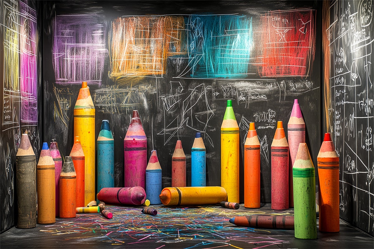 Back To School Backdrop Ideas Chalkboard Sketch Art Backdrop CSH3-15
