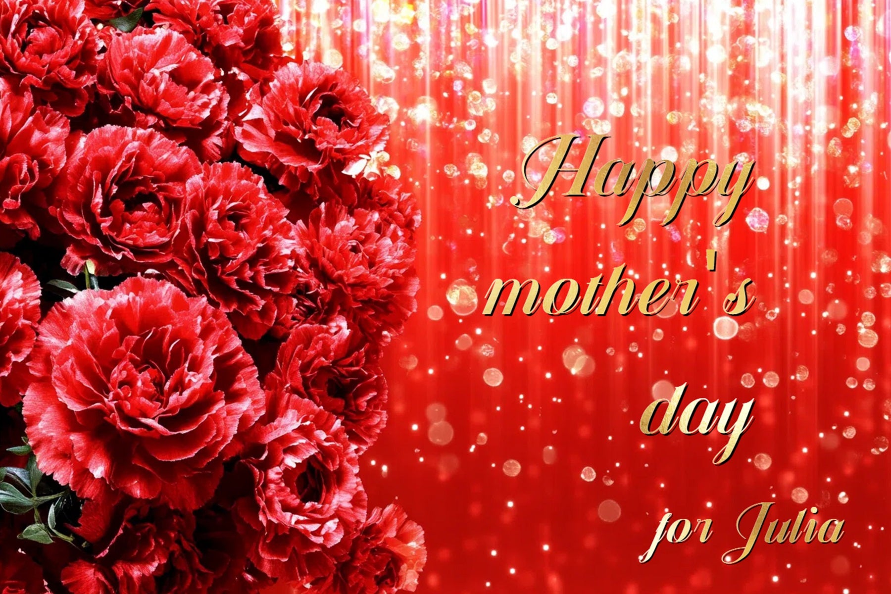 Mothers Day Photo Backdrops Red Carnation Glitter Custom Backdrop CSH3-156