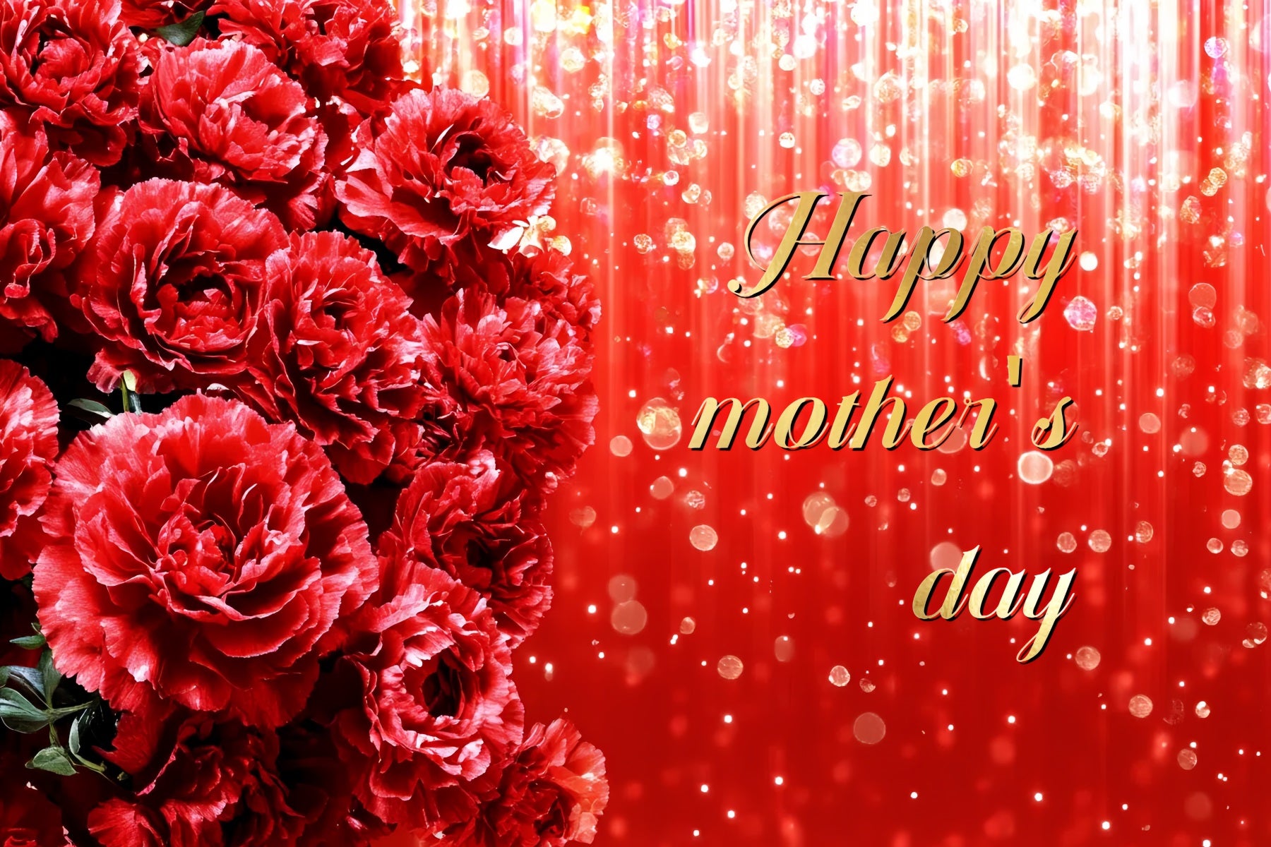 Mothers Day Photo Backdrops Red Carnation Glitter Custom Backdrop CSH3-156