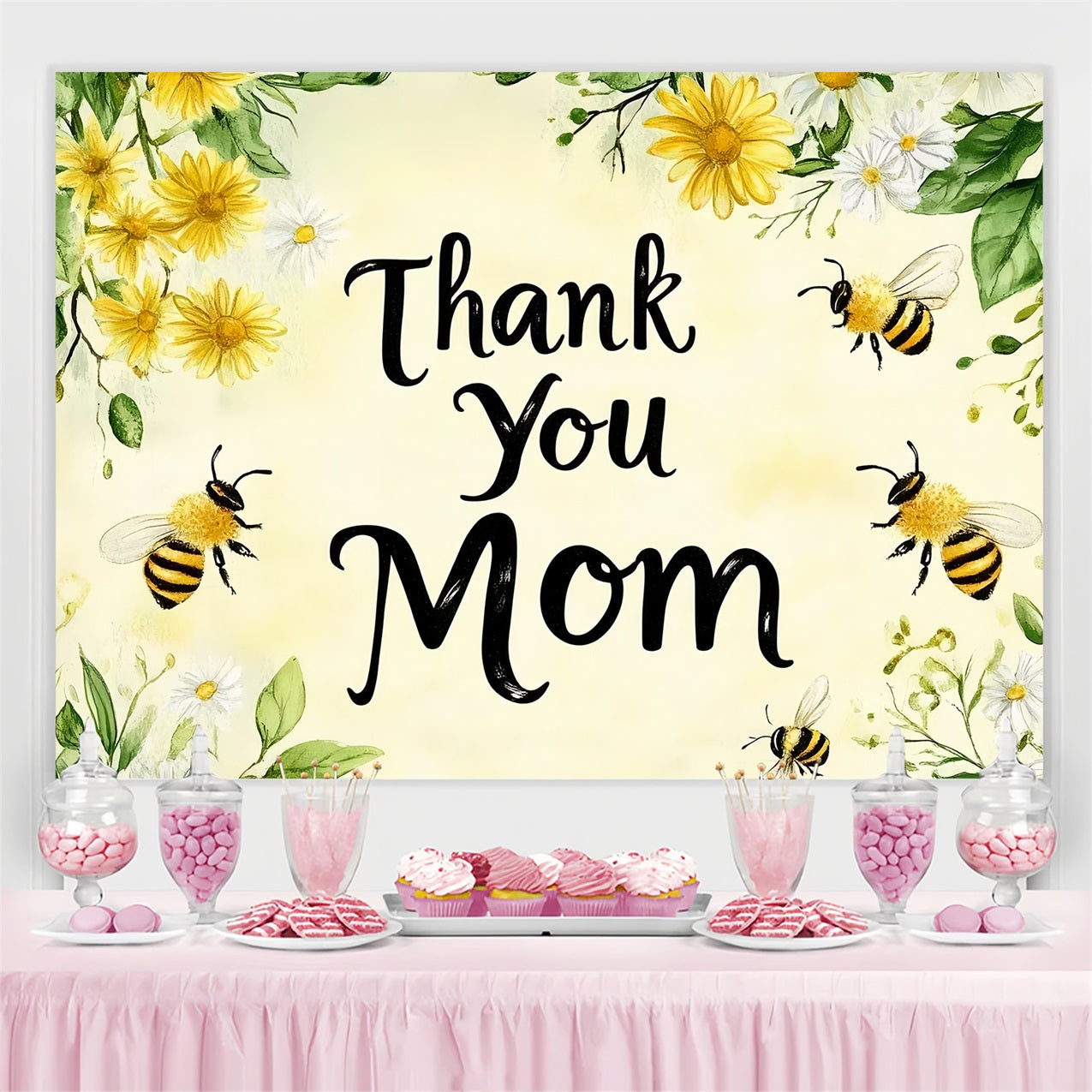 Mothers Day Backdrops Daisy Bee Custom Backdrop CSH3-172