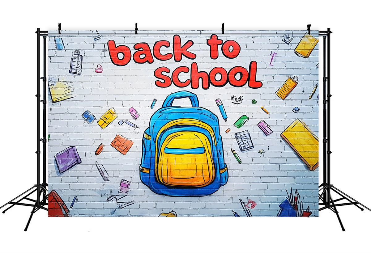 Back To School Photo Backdrop Graffiti Style Art Wall Backdrop CSH3-20