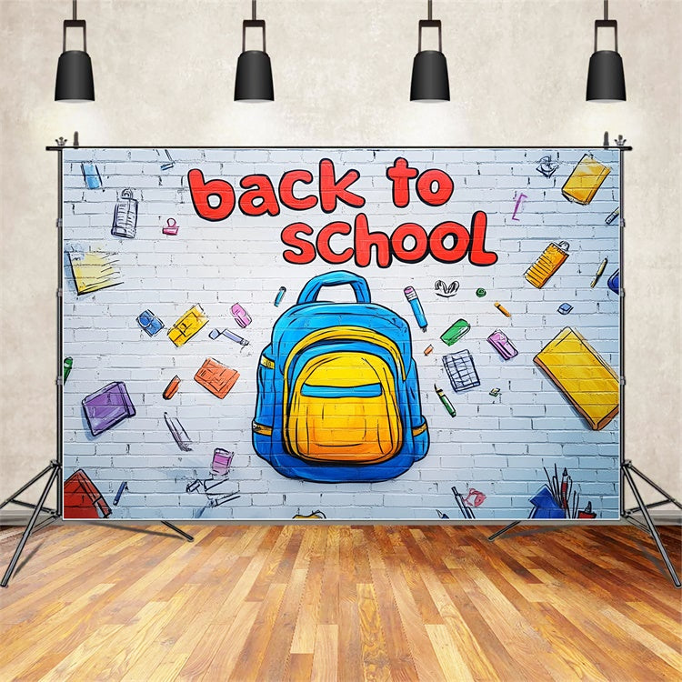 Back To School Photo Backdrop Graffiti Style Art Wall Backdrop CSH3-20