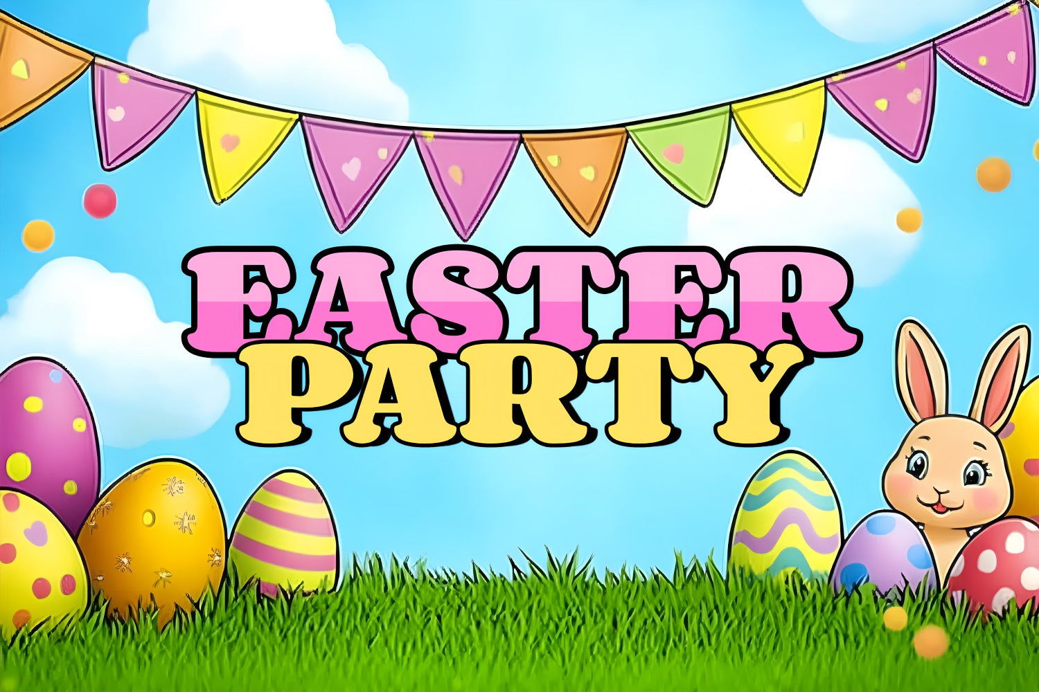 Easter Backdrops Colorful Cartoon Party Personalized Backdrop CSH3-232