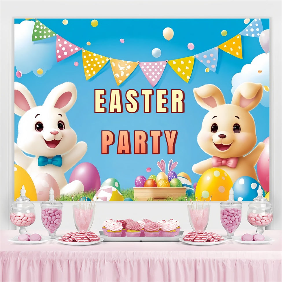 Easter Bunny Backdrops Adorable Bunny Celebration Customized Backdrop CSH3-233