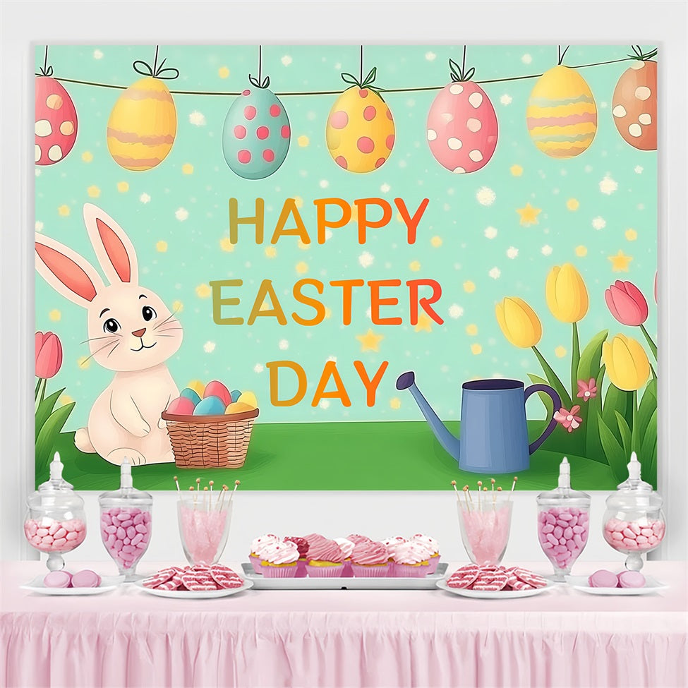 Backdrops For Easter Bunny Tulips Celebration Custom Backdrop CSH3-235