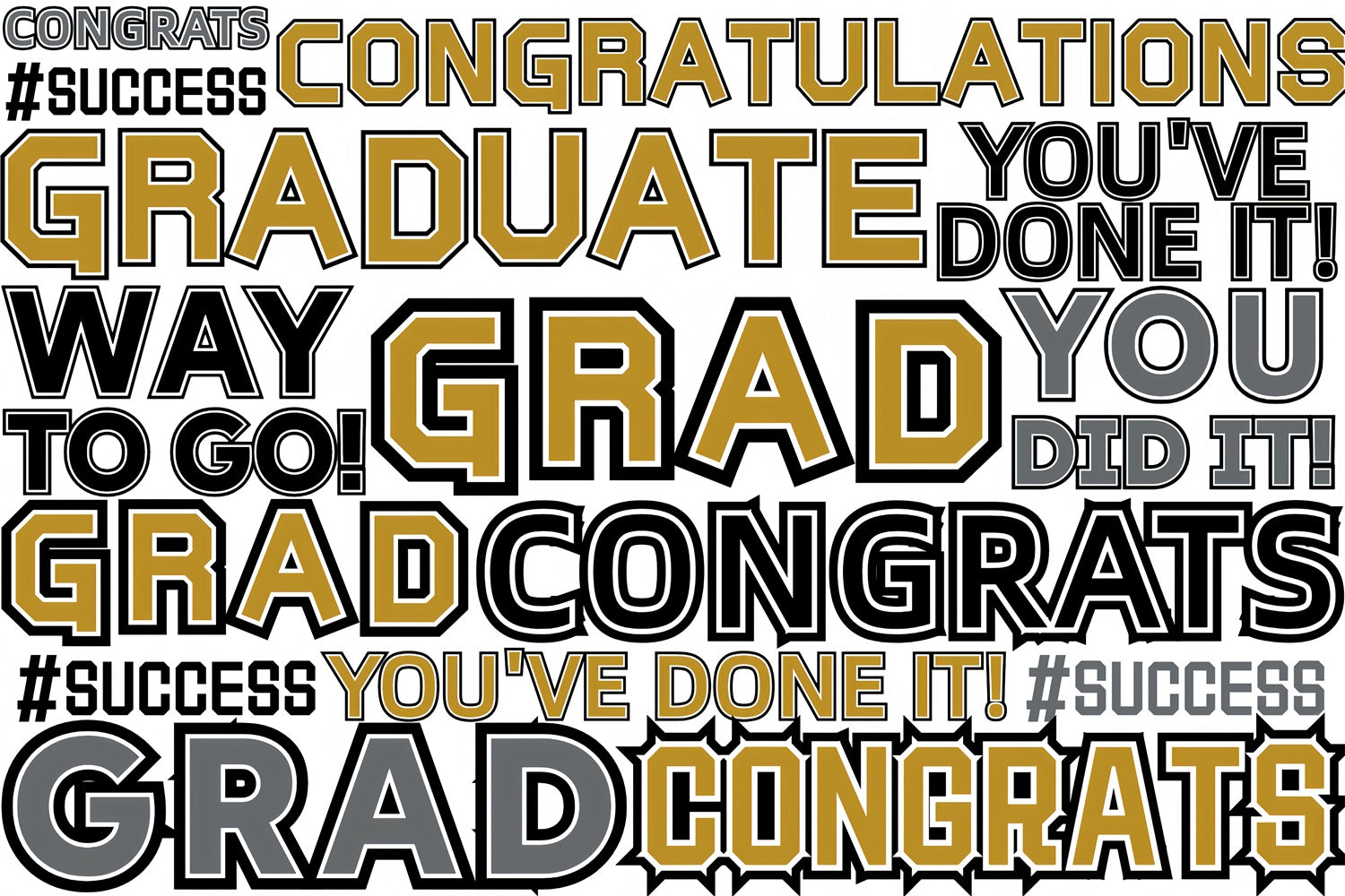 2025 Graduation Backdrop Stylish Letter Art Graduation Party Backdrop CSH3-236