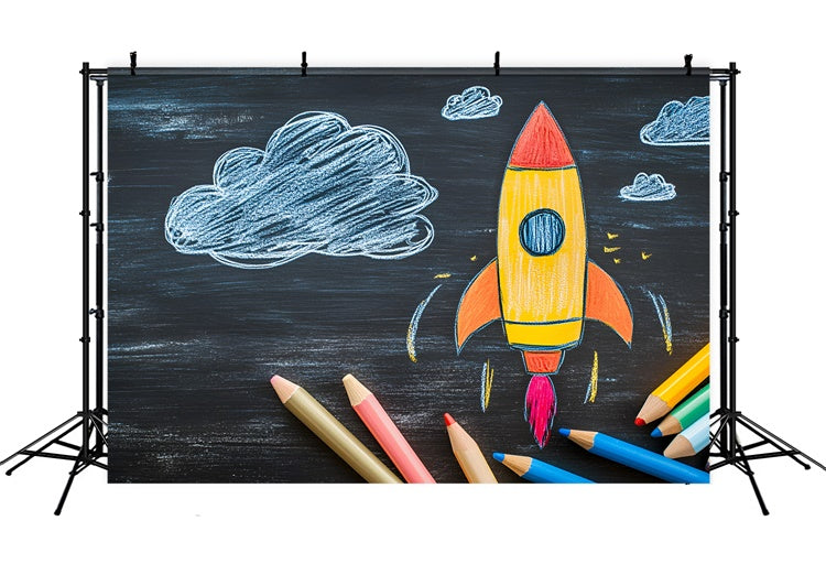 Back To School Backdrop Ideas Space Exploration Sketch Backdrop CSH3-24