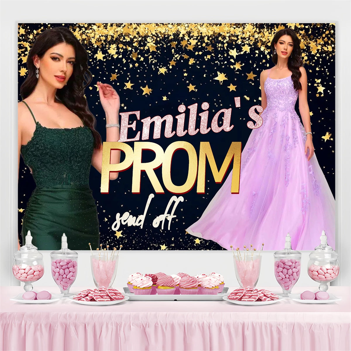 Prom Photo Backdrop Elegant Sequin Prom Graduation Party Custom Backdrop CSH3-266