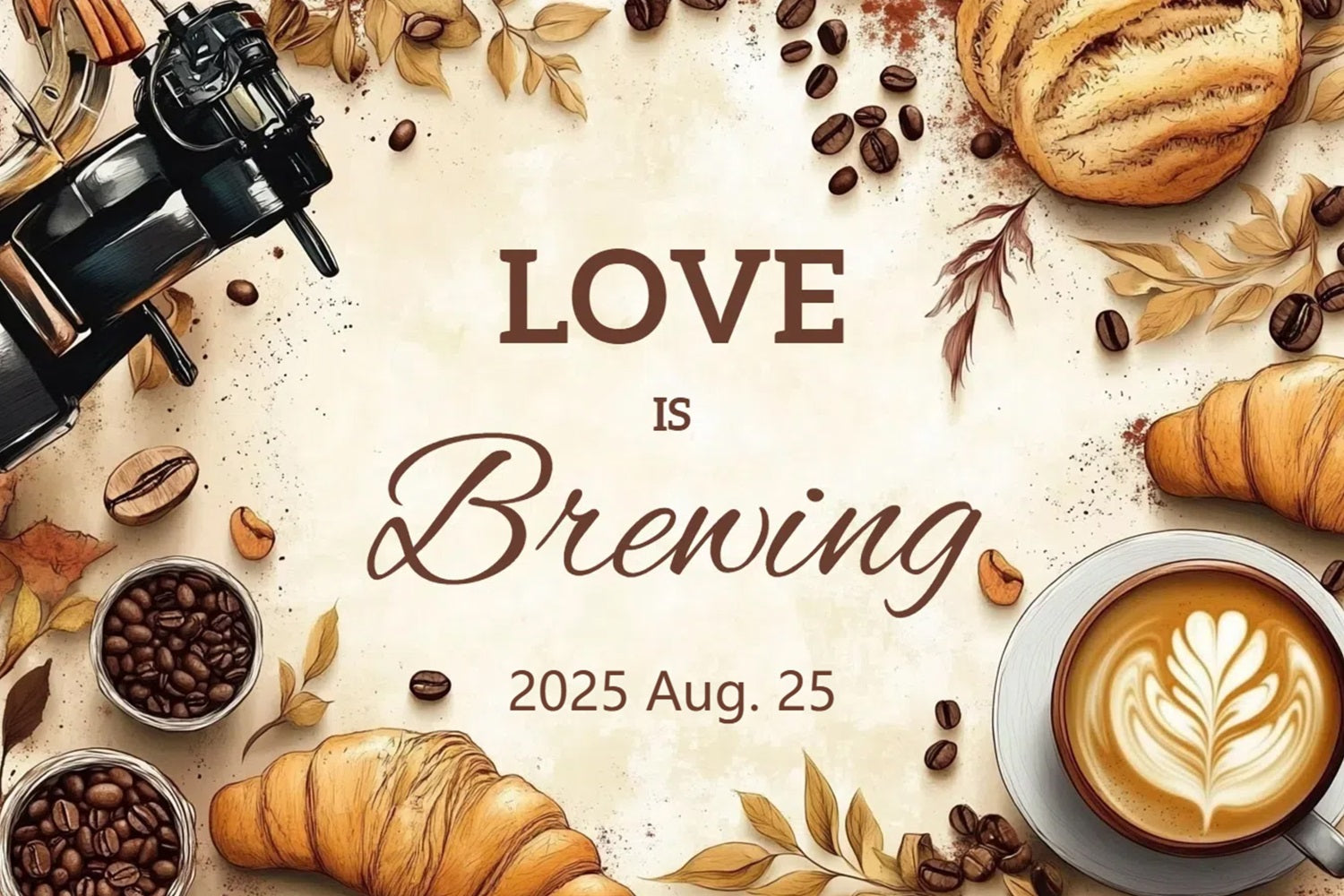 Wedding Backdrop Espresso Croissant Fall Custom Backdrop CSH3-271