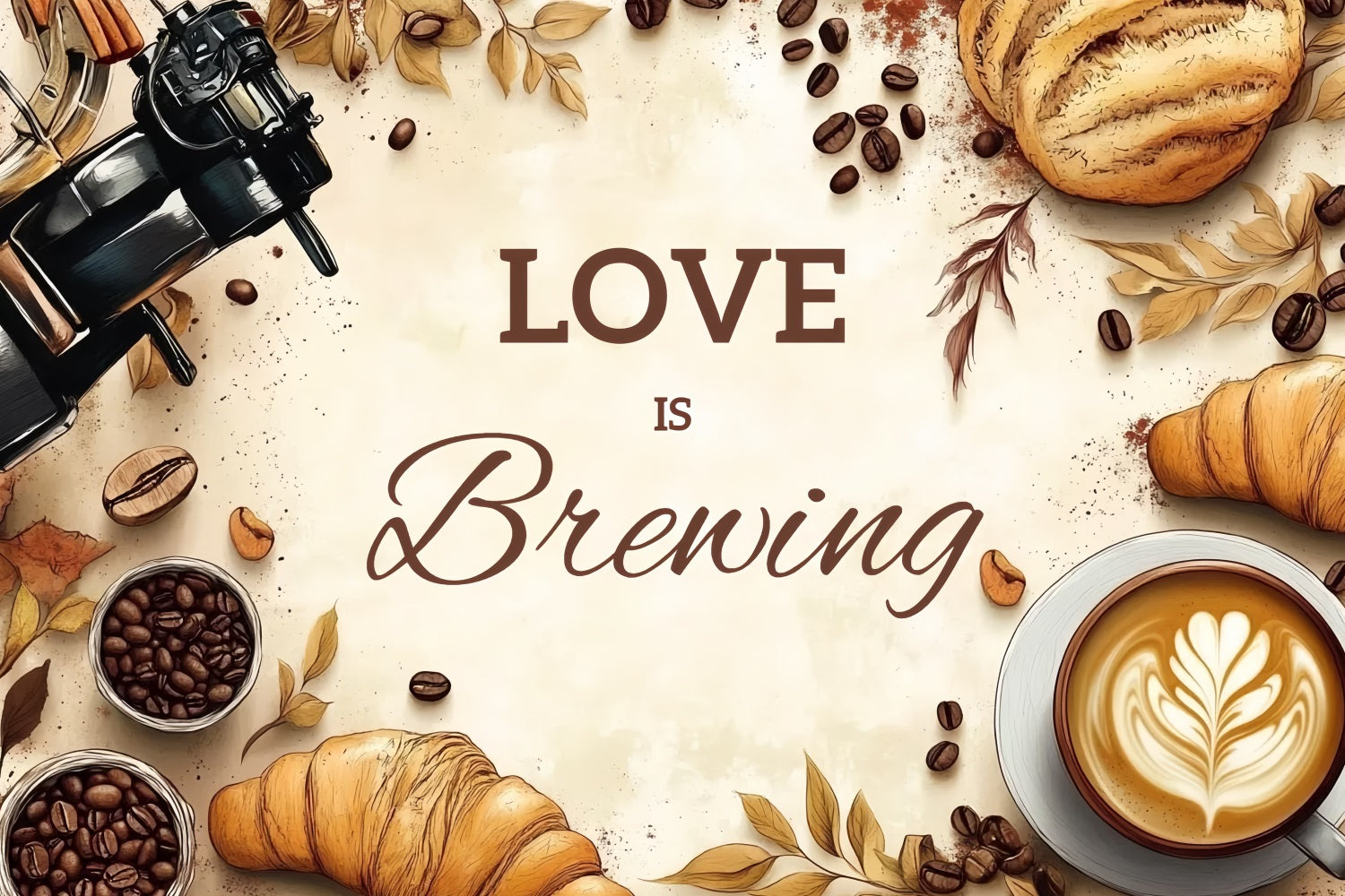 Wedding Backdrop Espresso Croissant Fall Custom Backdrop CSH3-271