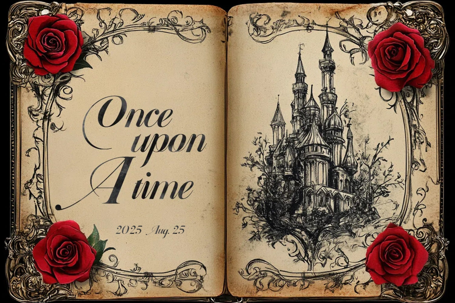 Wedding Backdrop Ideas Storybook Rose Castle Customized Backdrop CSH3-273