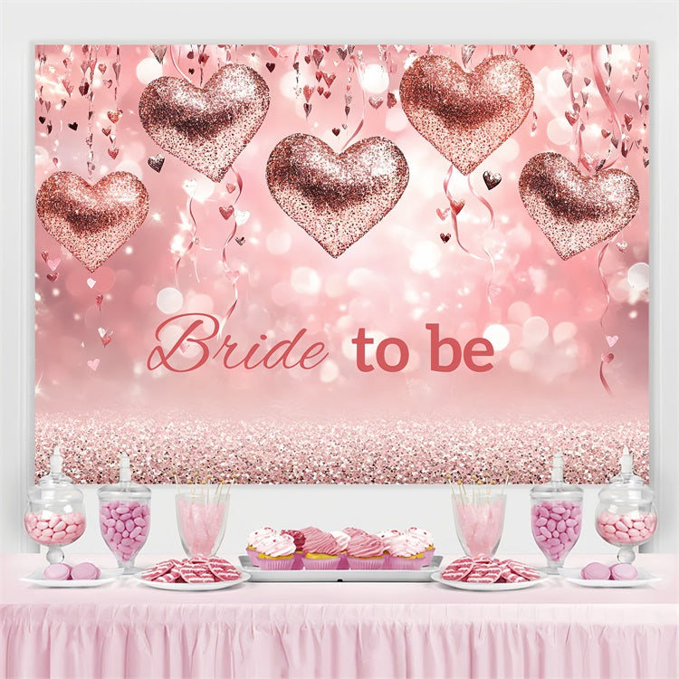 Bridal Shower Backdrops Glitter Hearts Personalised Backdrop CSH3-274