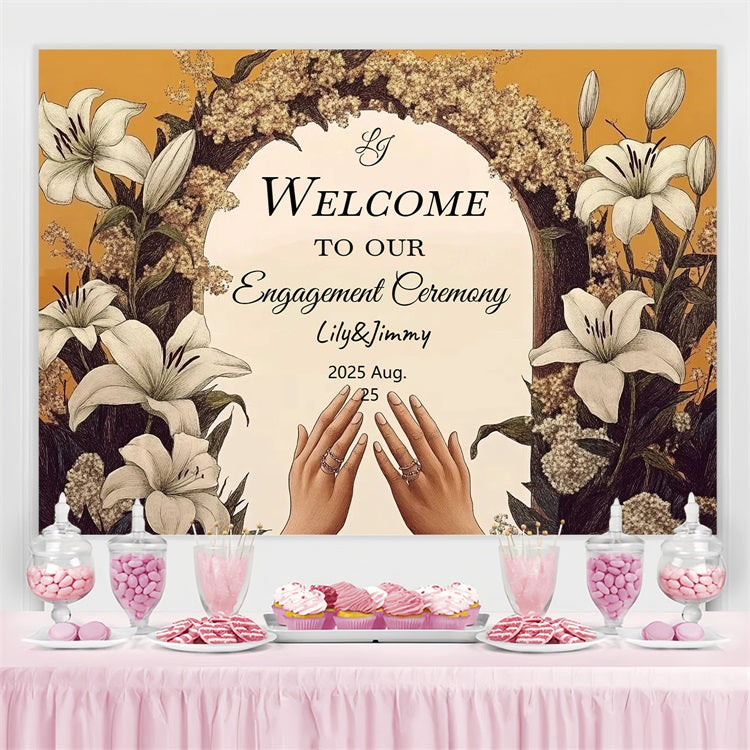 Macrame Wedding Backdrop White Lily Arch Customized Backdrop CSH3-287