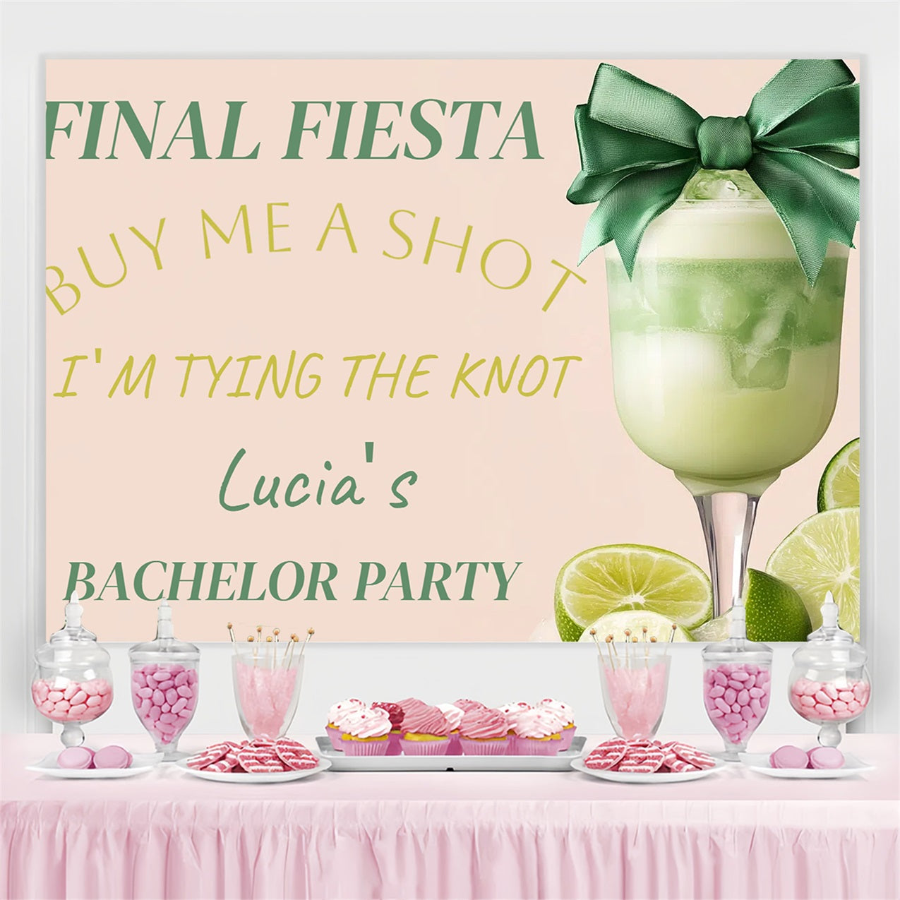 Bridal Shower Backdrop Decoration Ideas Fiesta Bachelorette Customized Backdrop CSH3-291