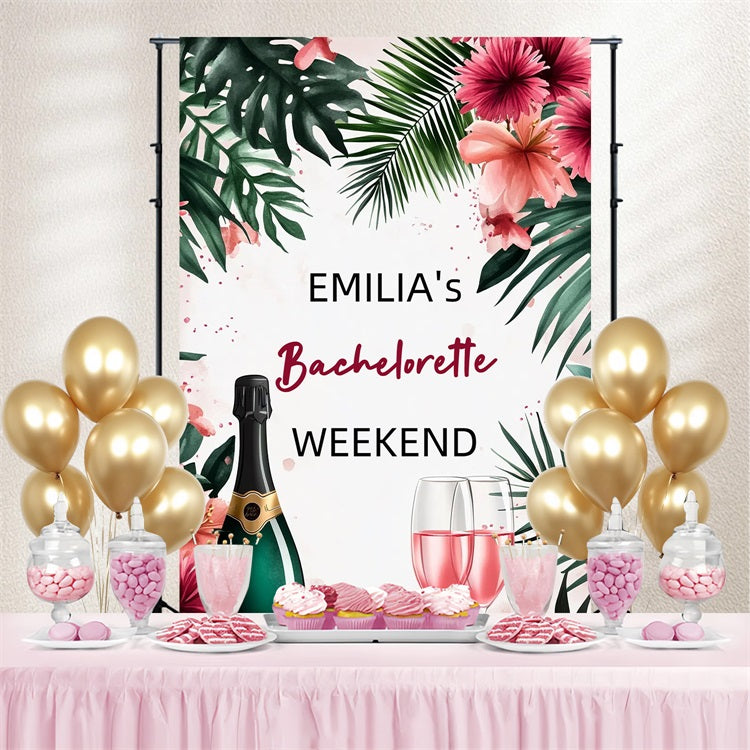 Photo Backdrop For Bridal Shower Bachelorette Champagne Custom Backdrop CSH3-293