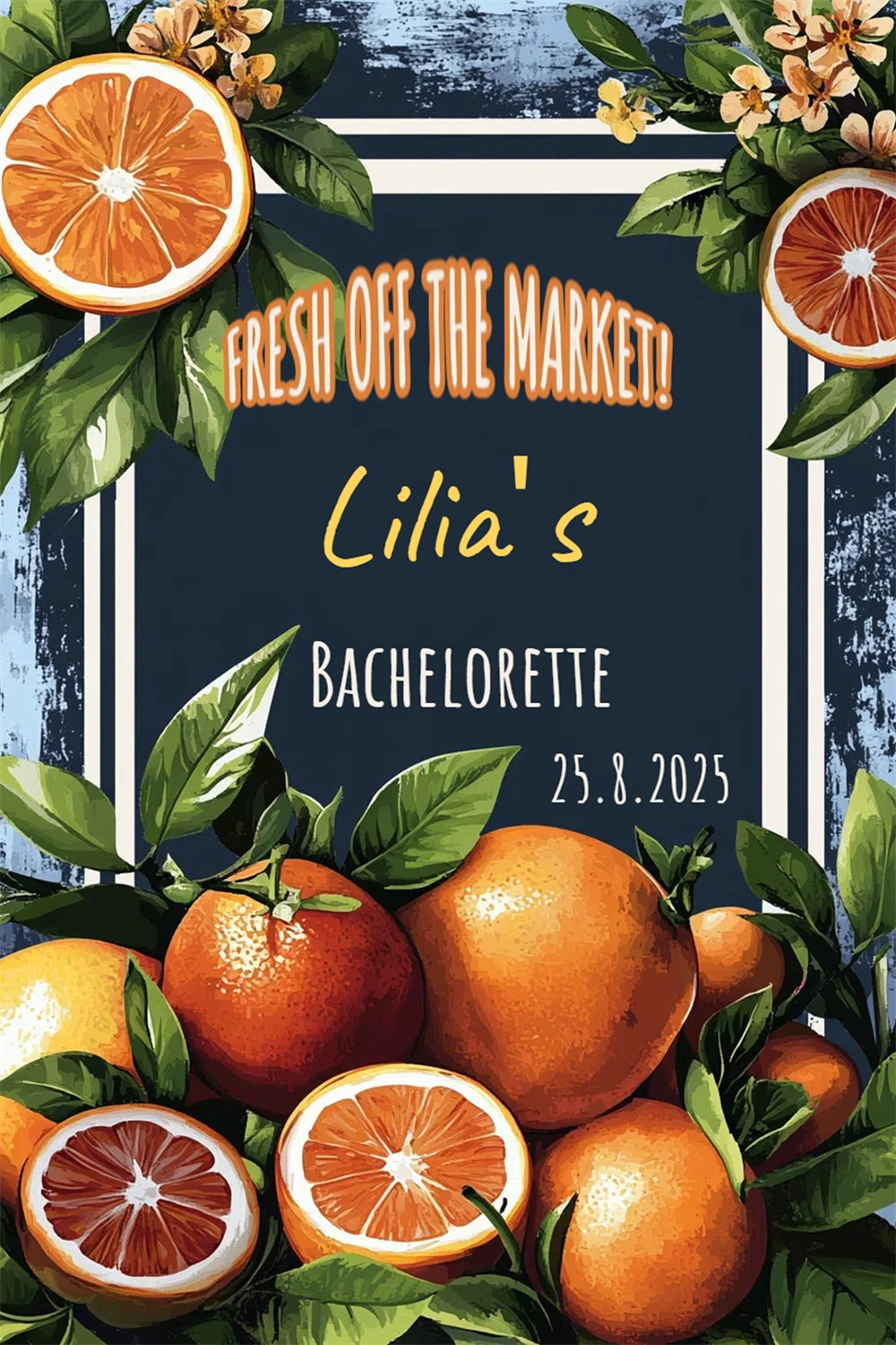 Backdrops For Bridal Shower Orange Bachelorette Bash Personalized Backdrop CSH3-295