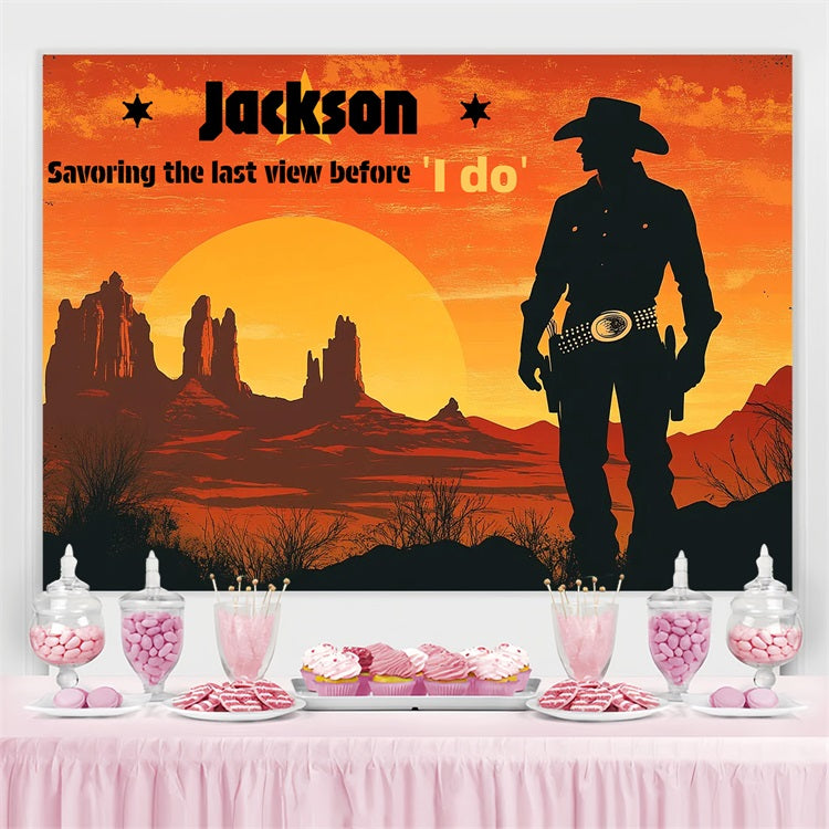 Wedding Photo Backdrop Western Groom Bash Customized Backdrop CSH3-300